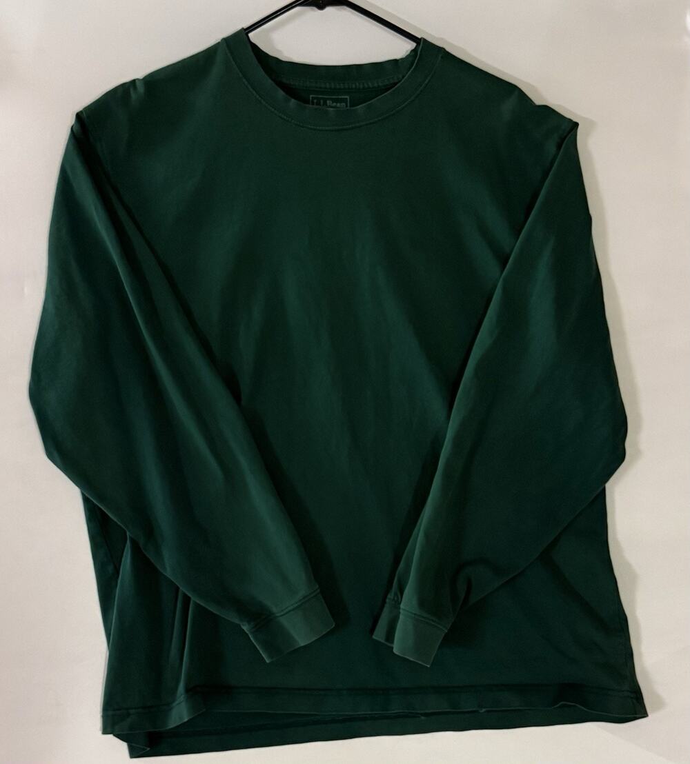 L.L. Bean Traditional Fit Long Sleeve Tee Green XL A136
